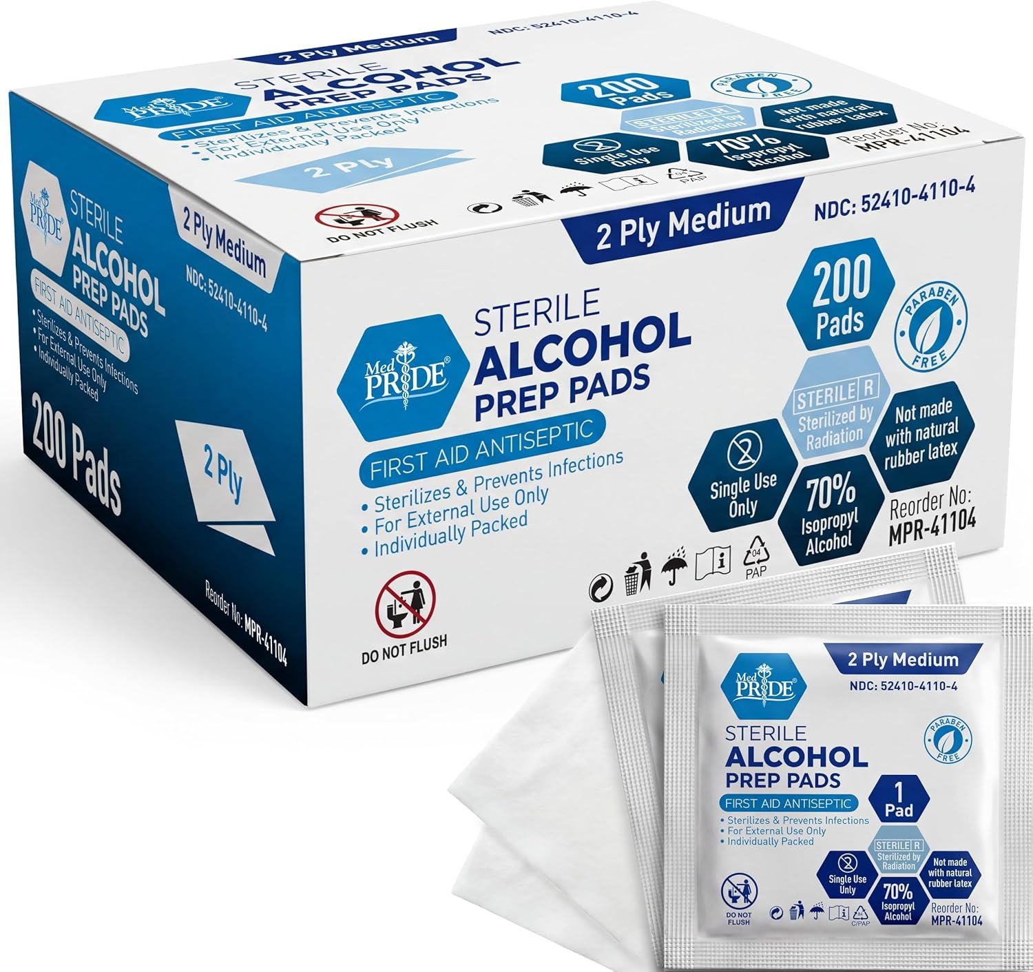 Alcohol Prep Pads (200 Count)